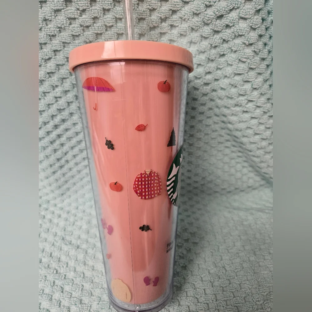 Starbucks Pink Sweater Weather Tumbler with Lid - Picture 3 of 4
